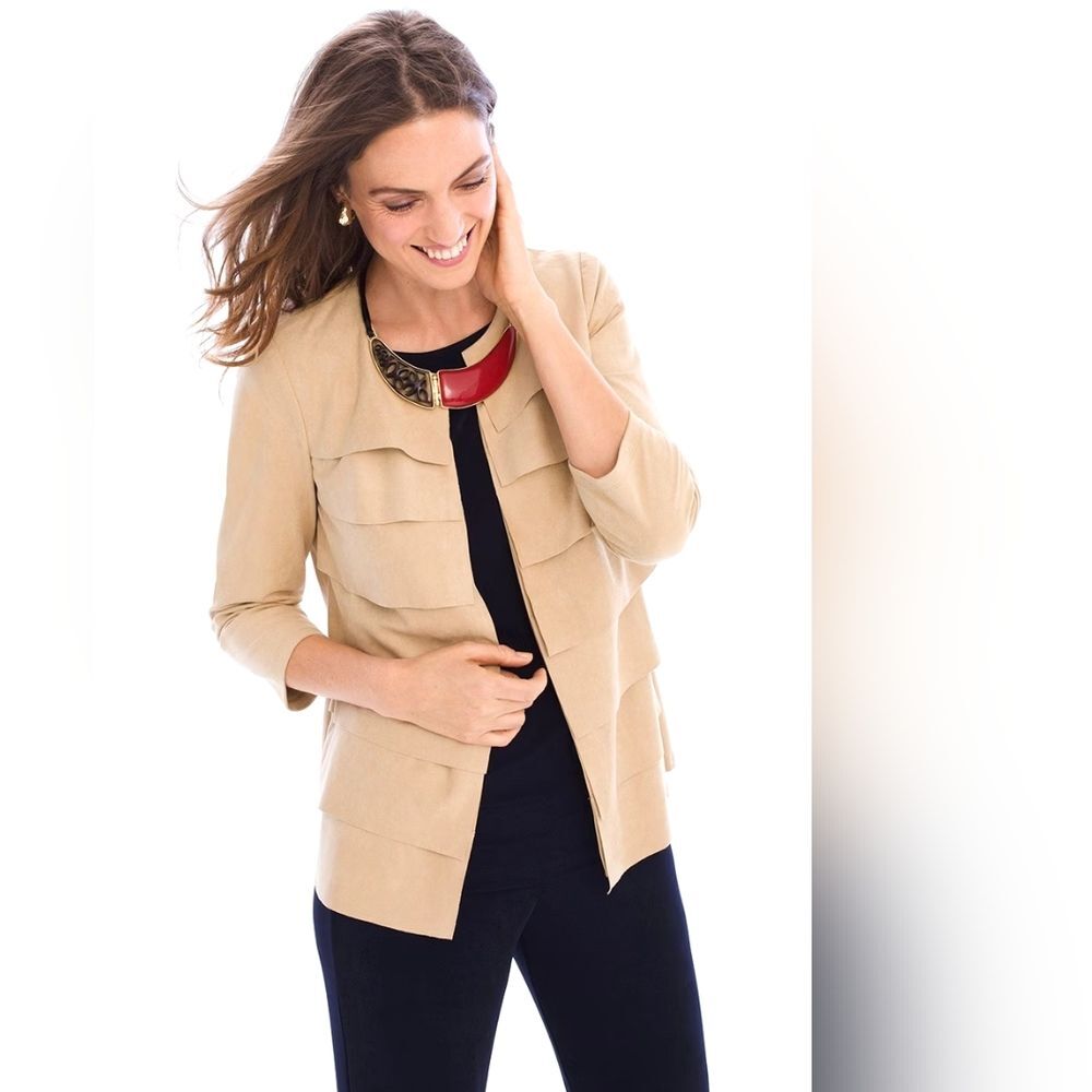 Chico's Traveller's Collection Faux Suede Jacket Size Small